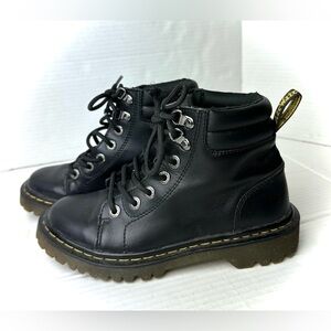 Dr Martens Foara Mid Top Leather Boots Black‎ Chunky Platform Women's Size 5
